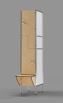 Phenolic Z-tier US-style Locker with Bench