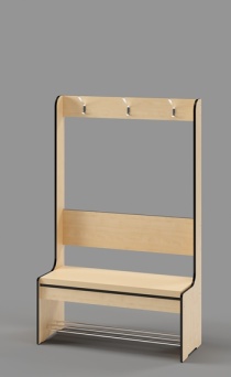 Bench with Back Support and Hangers with Upholstered Seat