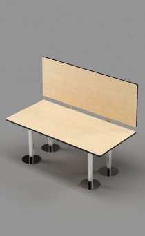 ADA Bench with Back оn Stainless Steel Posts