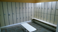 locker benches and shelves