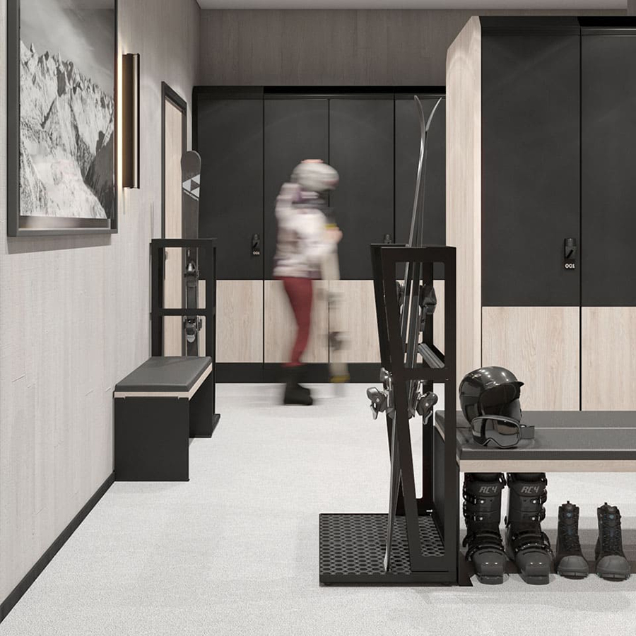 QBL ski lockers and ski storage racks