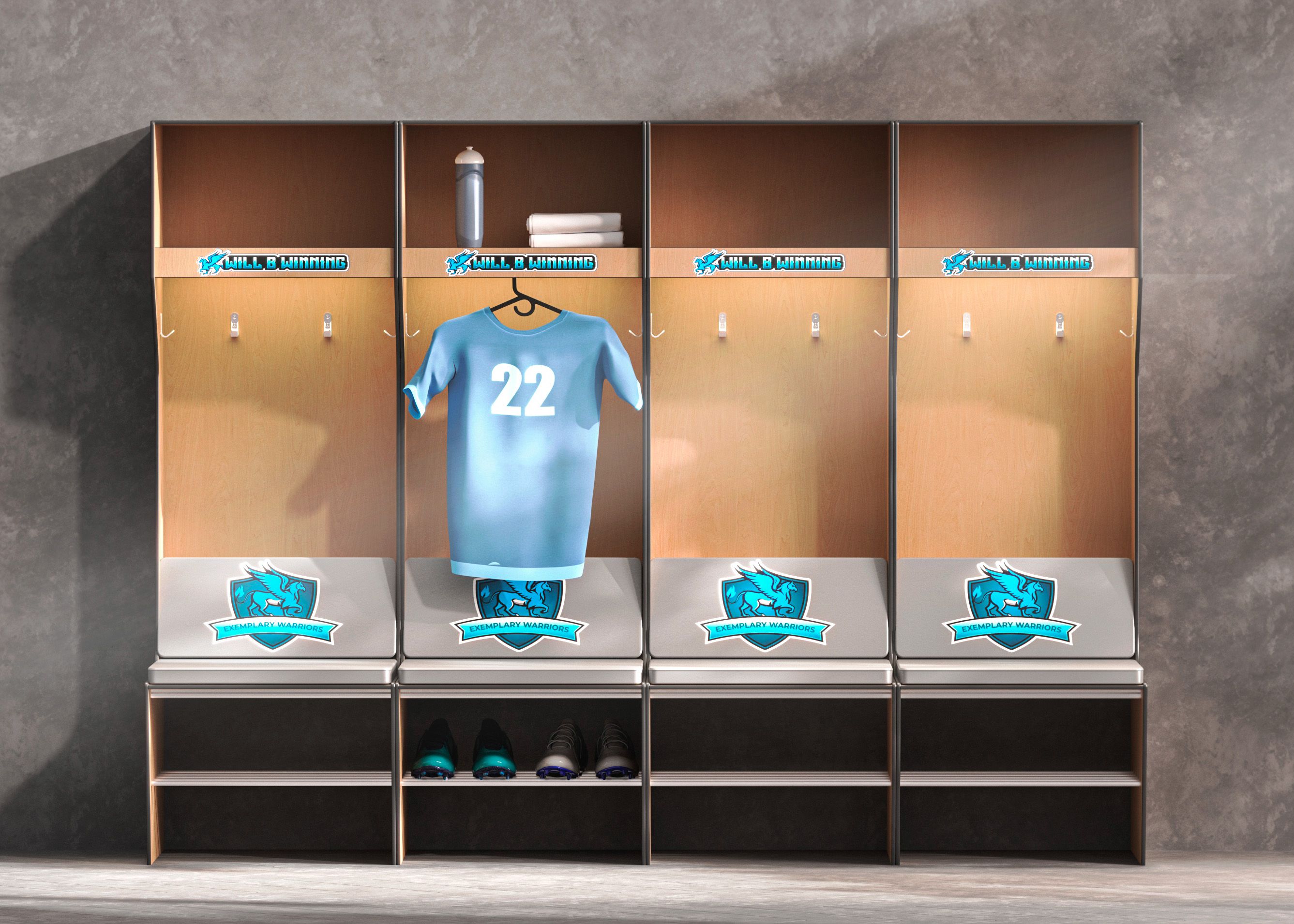 Soccer Locker Row Render