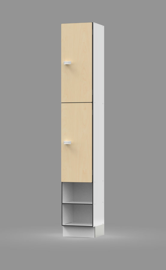 Traditional 2 Tier Locker with Double Open Cubby