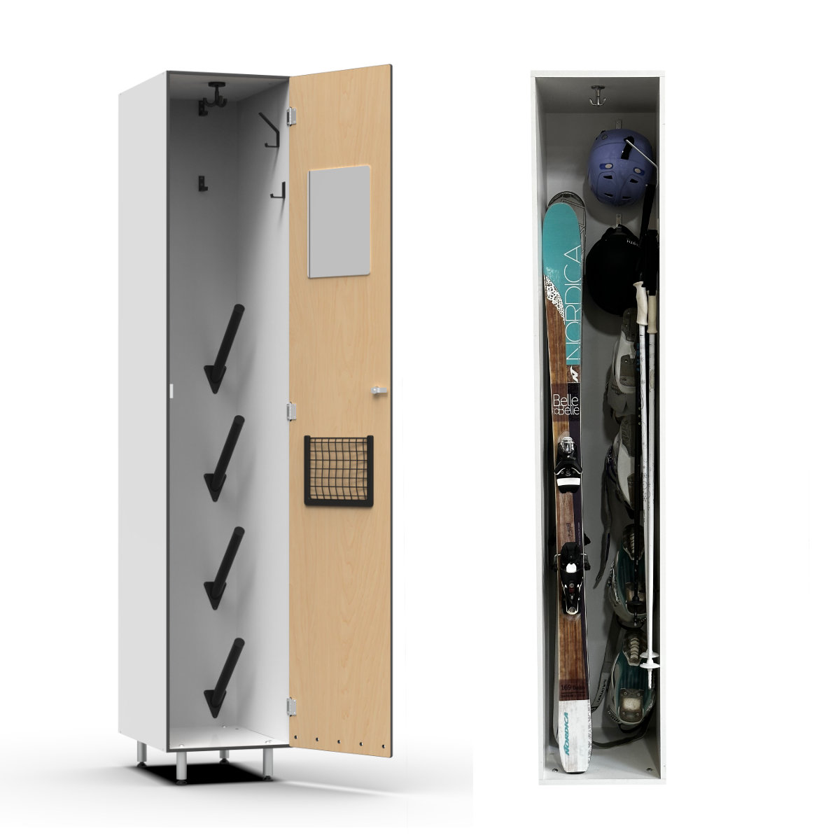ski locker with boot horns