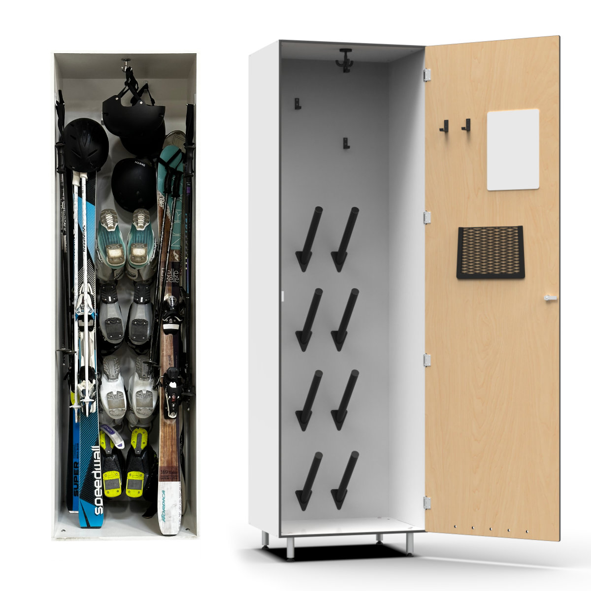 ski locker with boot horns
