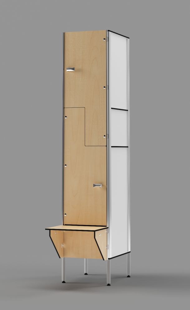 Signature Phenolic Lockers Z-tier US-style Locker with Bench