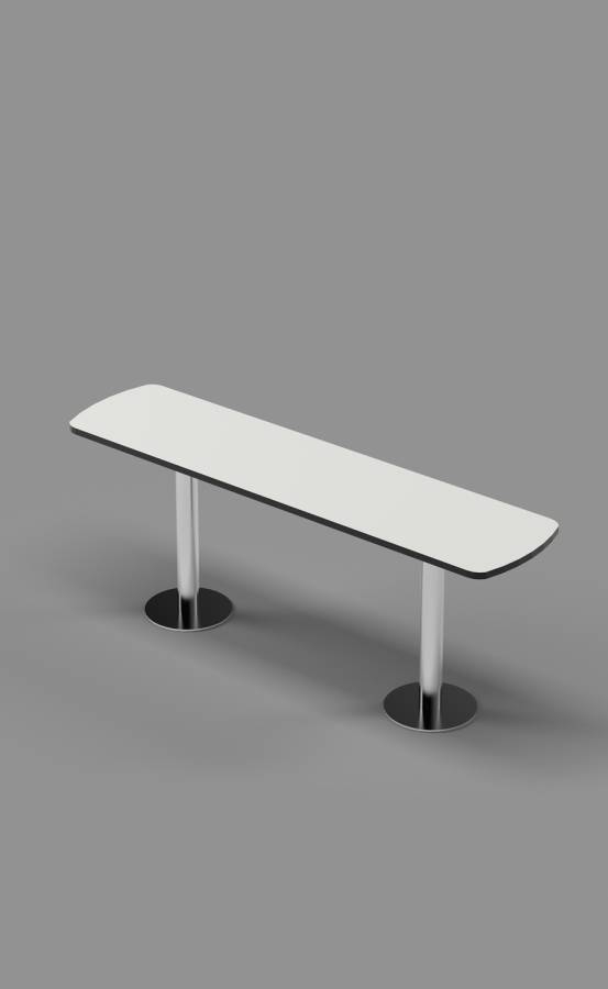 Fashion Grey Single Bench on Stainless Steel Posts