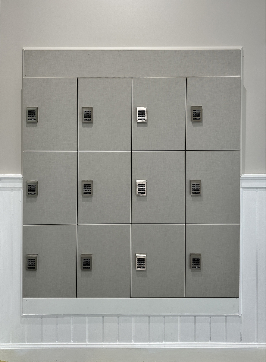 small business built in employee lockers with digital access locks