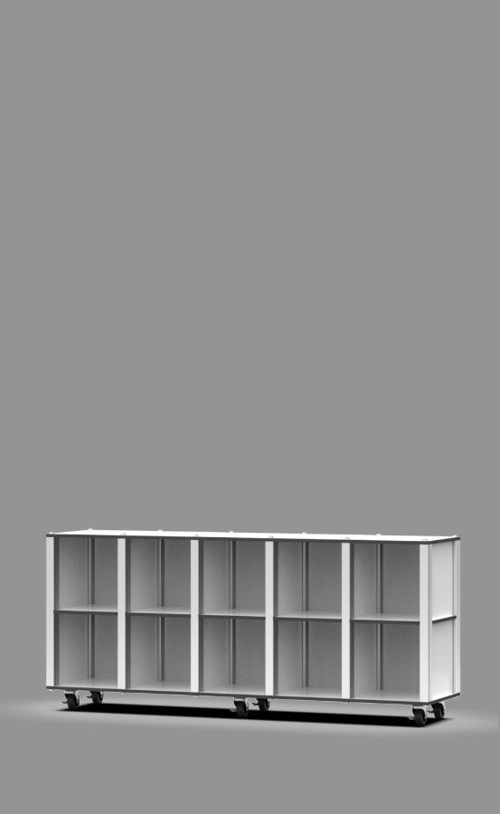 2-Tier Low Profile Cubby on Casters