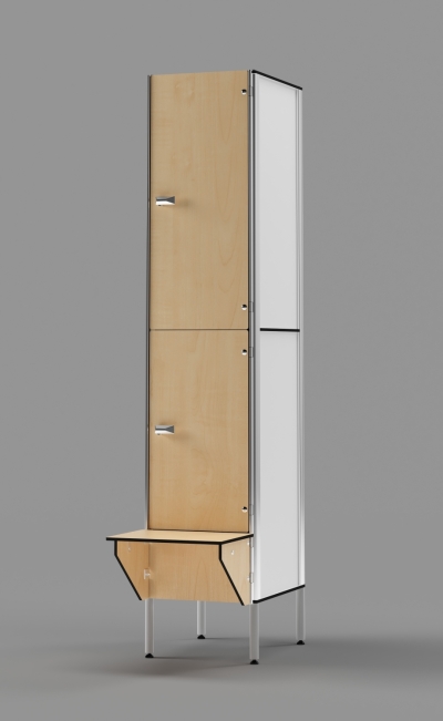 Signature Phenolic Lockers 2-Tier Locker With Bench