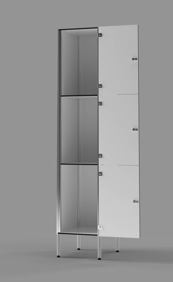 White 3-Tier Locker