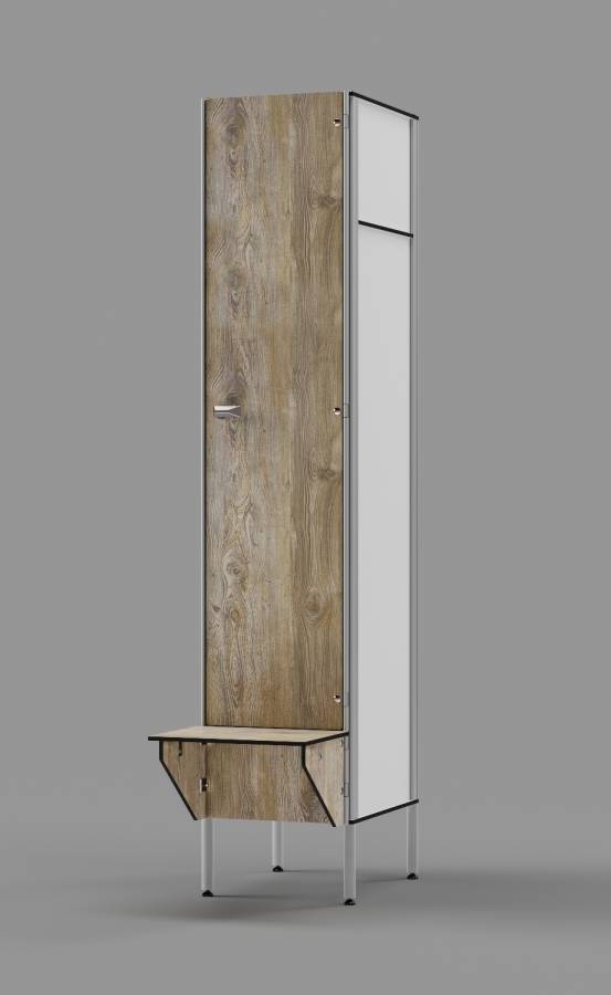 Amaretto Pine 1-Tier Locker With Bench