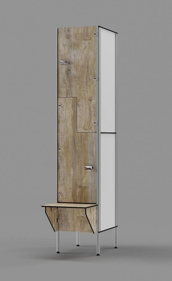 Amaretto Pine Z-tier US-style Locker with Bench