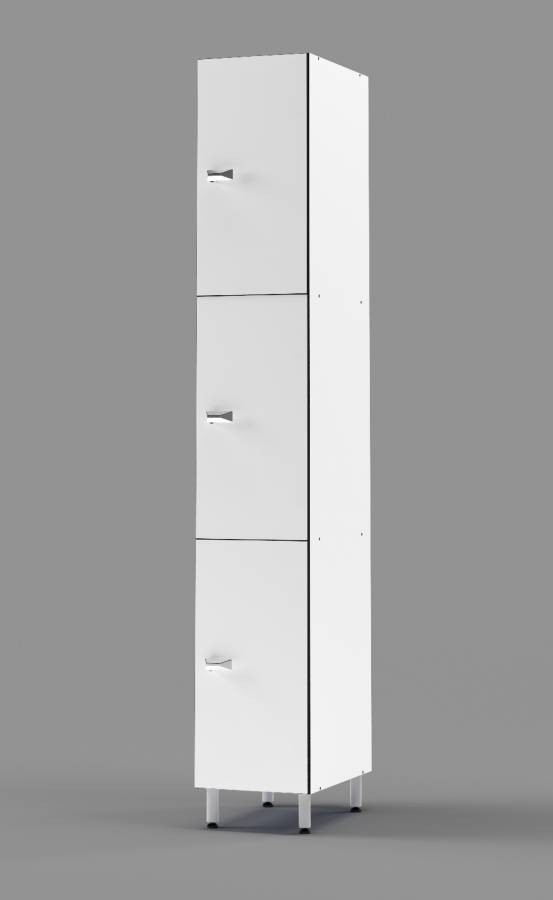 White 3-Tier Locker