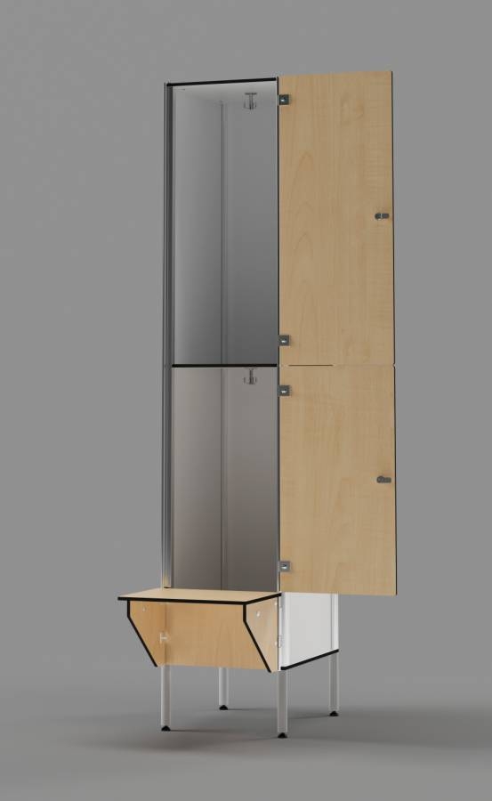 Manitoba Maple 2-Tier Locker With Bench