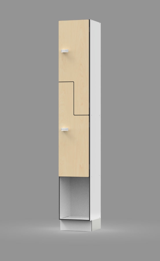 2 Tier Solid Phenolic Locker with Open Cubby