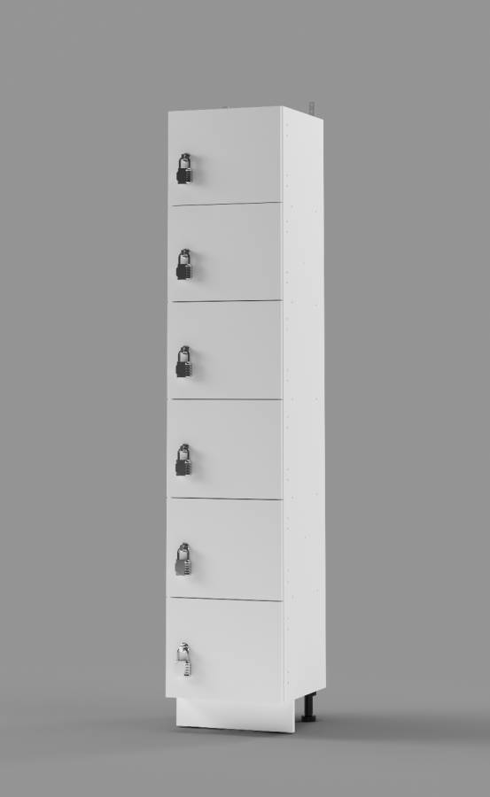 White 6-Tier Locker