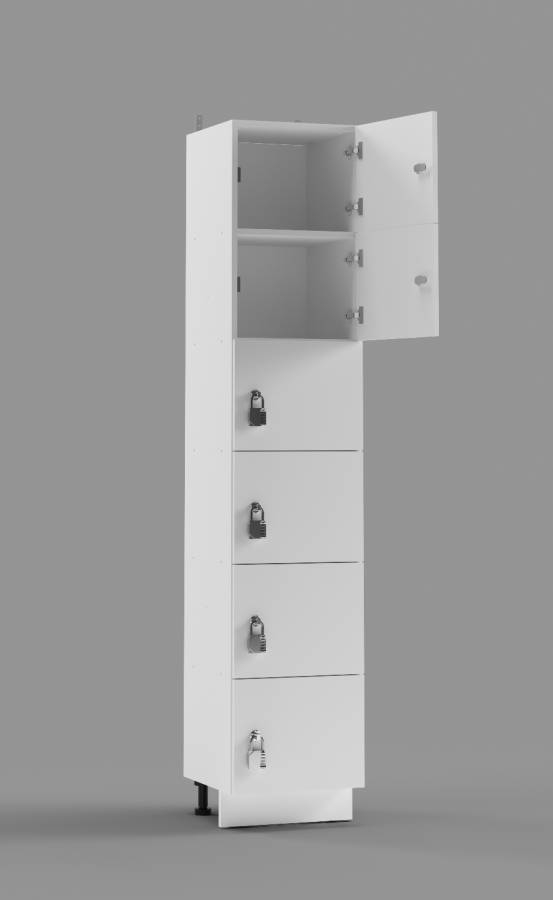 White 6-Tier Locker