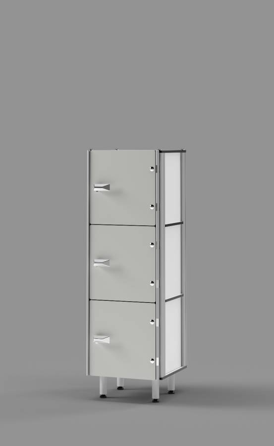 Fashion Grey Console 3-tier Locker 36'' High