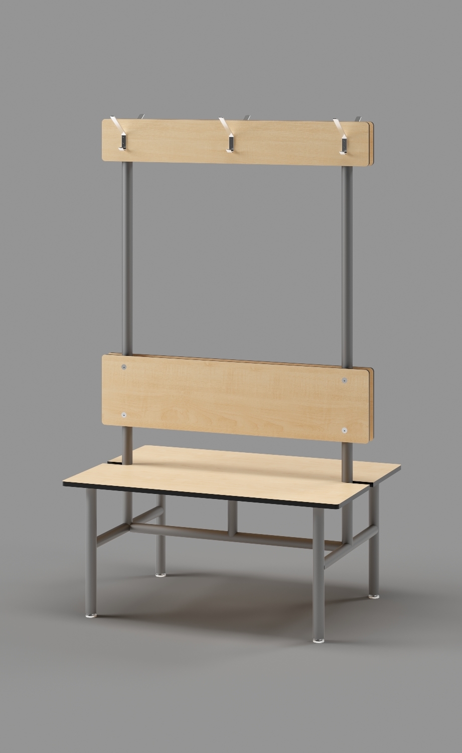 Double Bench with Clothes Hooks
