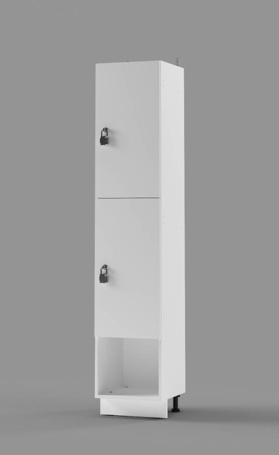 White 2-Tier Locker with cubby