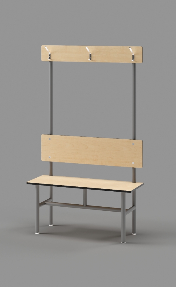 Single Bench with Clothes Hooks