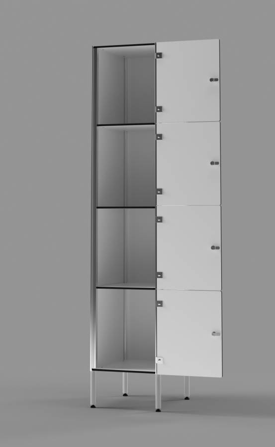 White 4-Tier Locker