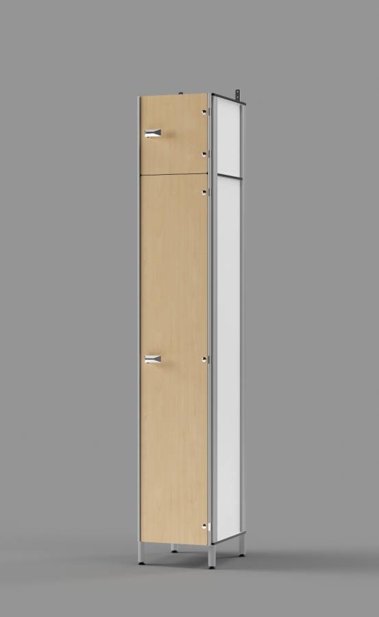 Manitoba Maple Employee Locker with the Upper Compartment