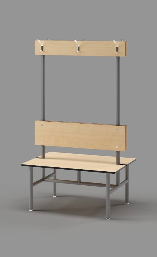 Manitoba Maple Double Bench with Clothes Hooks