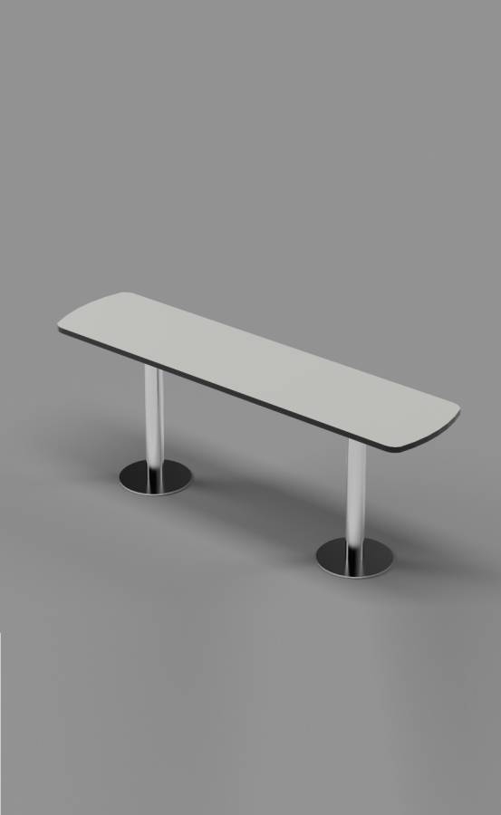 North Sea Grey Single Bench on Stainless Steel Posts