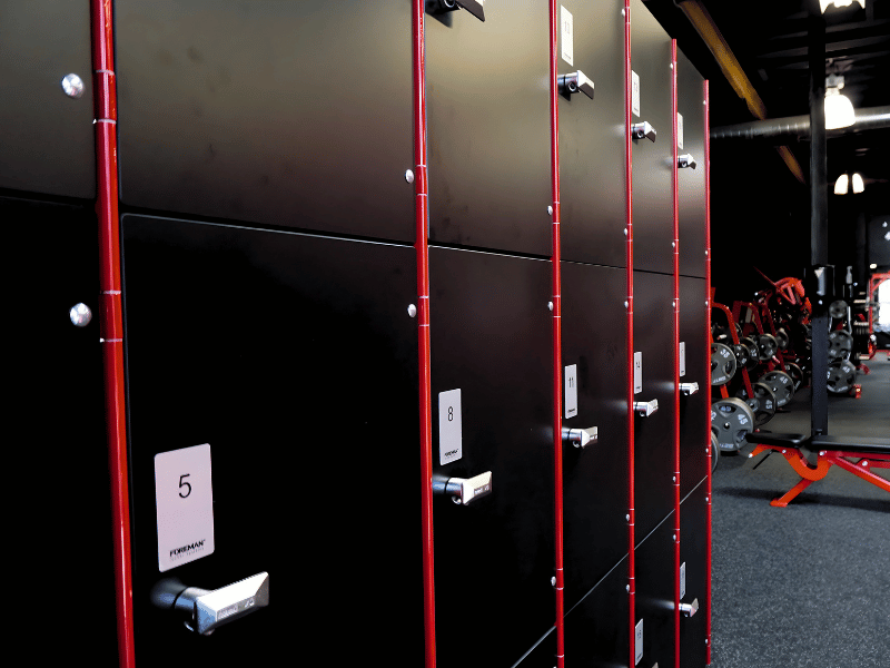 Wallet Cell Phone Gym Lockers with Transparent Glass Door, LED Lighting and Cell Phone Charger