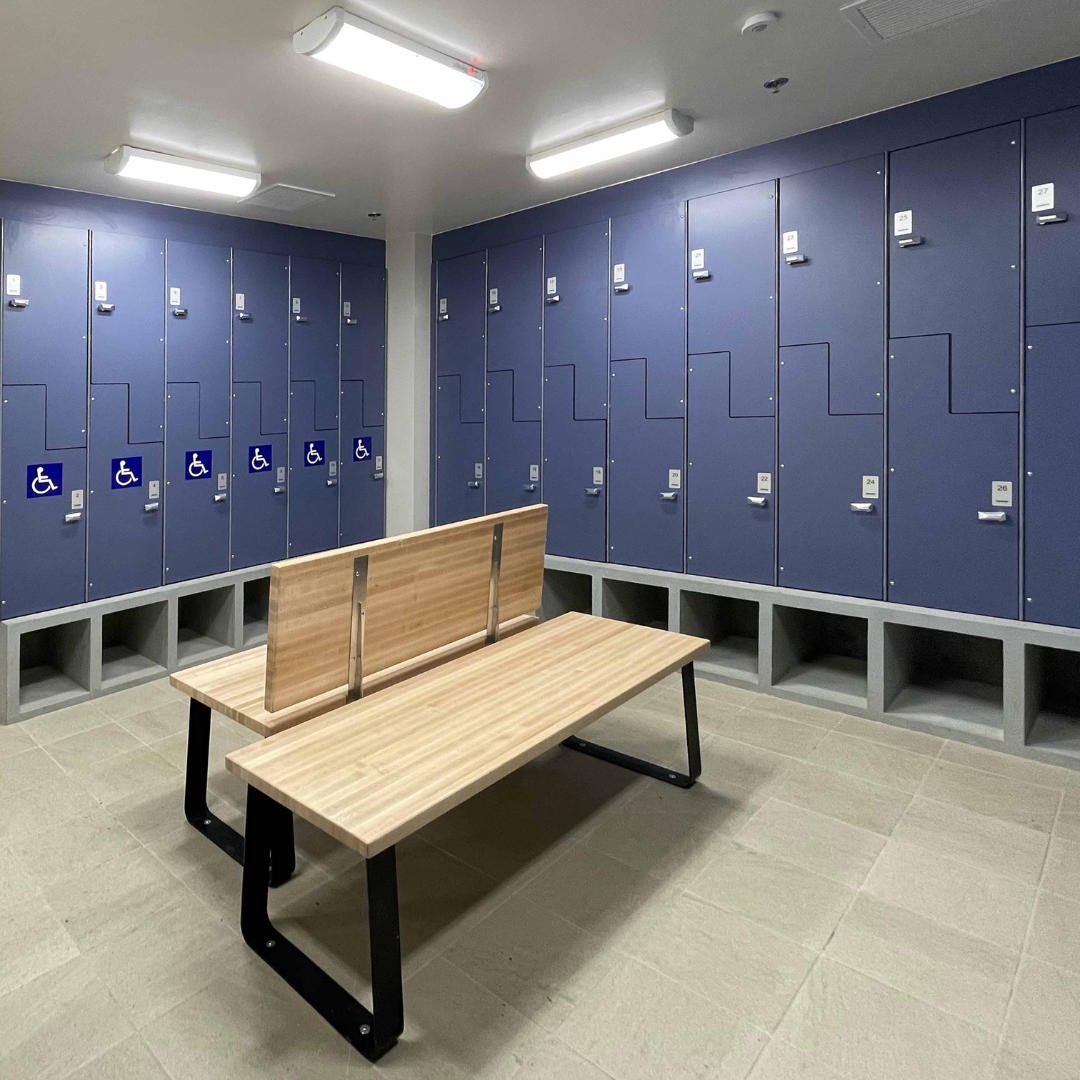 water district employee lockers with ADA lockers and lower open cubbies