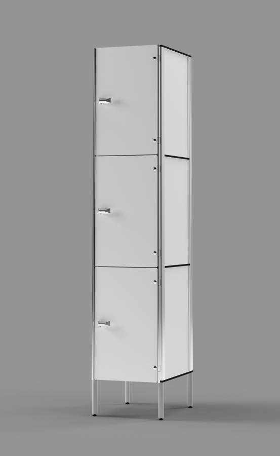 White 3-Tier Locker