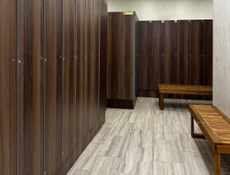 World Spa installation of Z style phenolic lockers